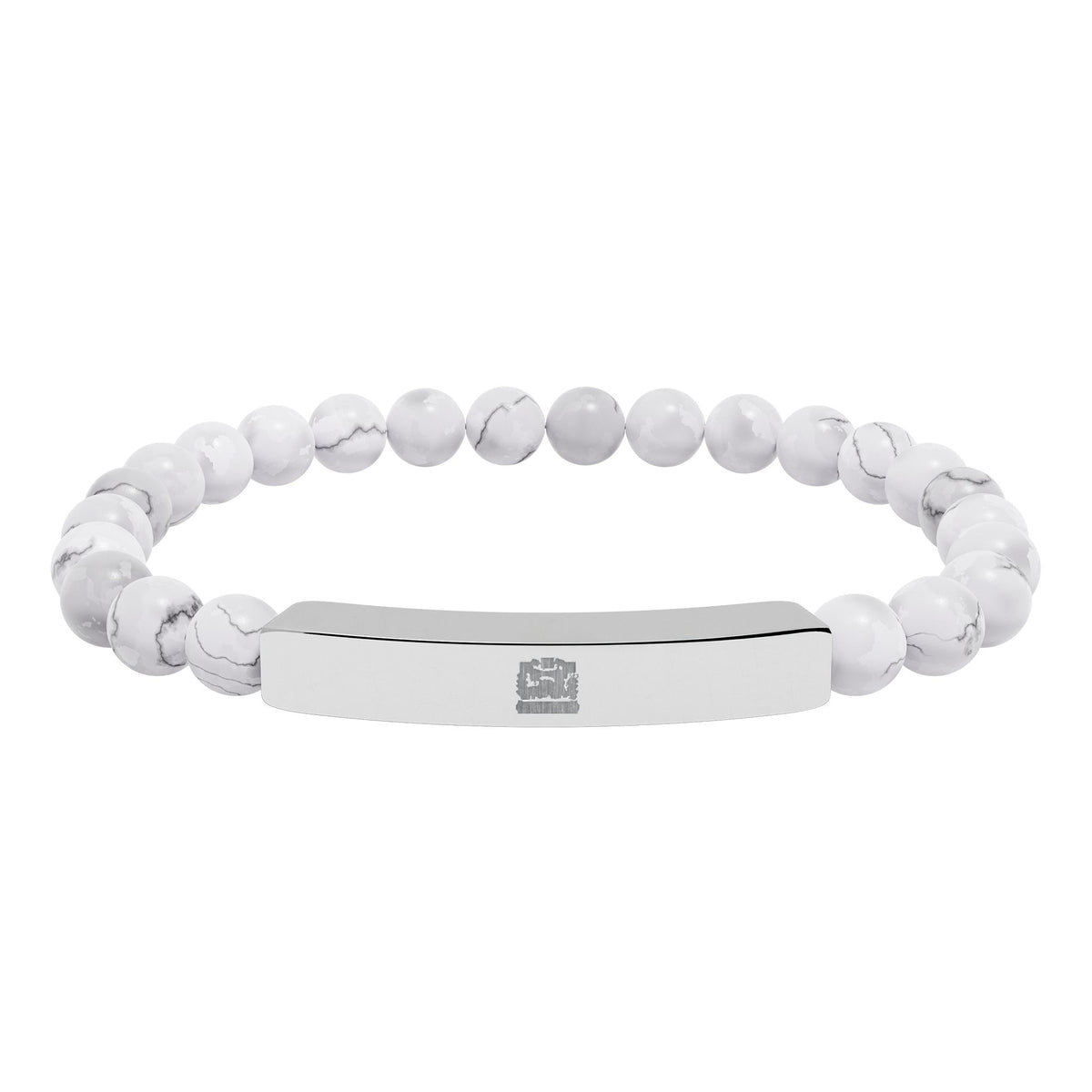 Natural Stone Stretch Bar Bracelet (Engraving)
