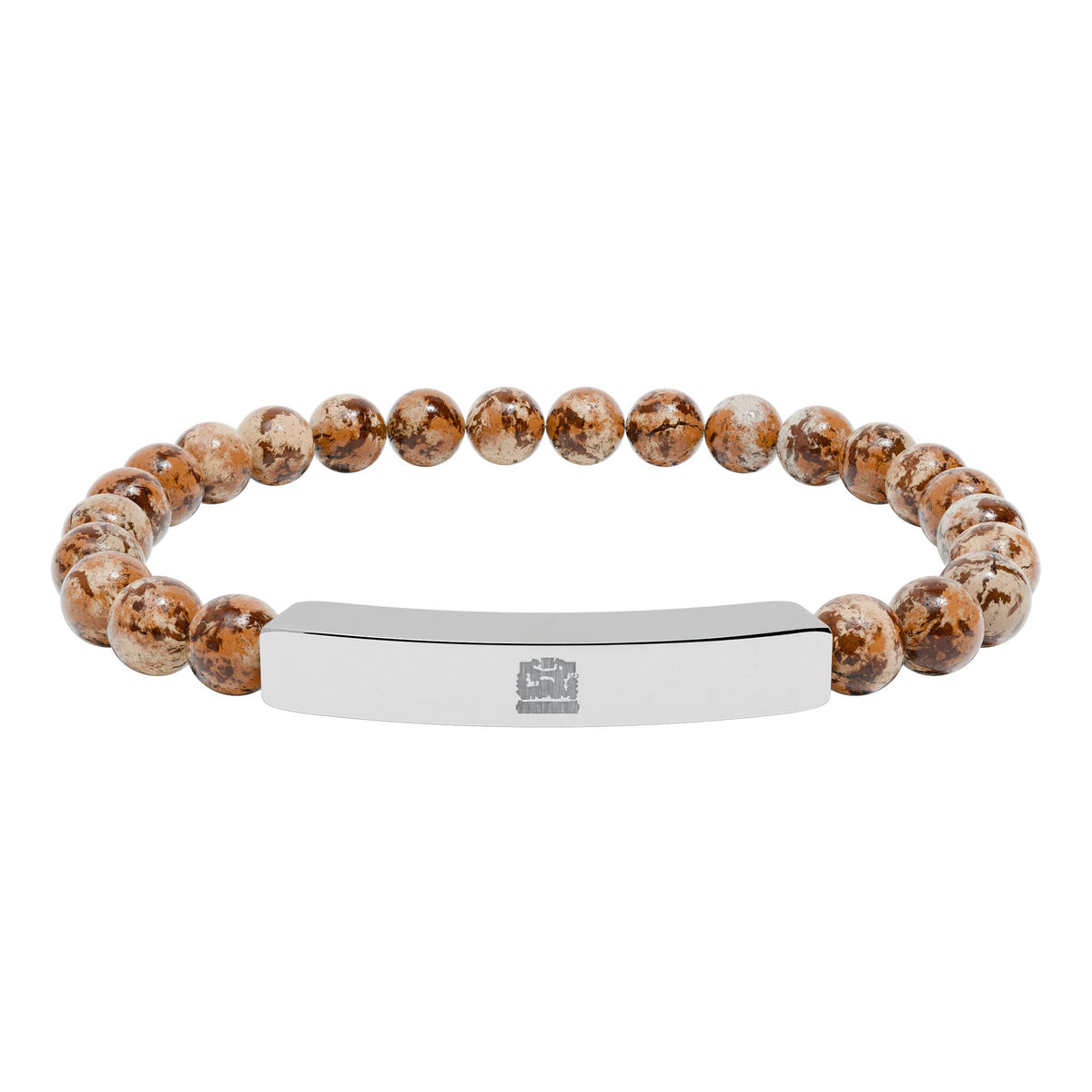 Natural Stone Stretch Bar Bracelet (Engraving)