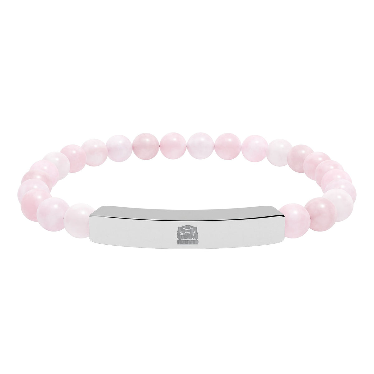 Natural Stone Stretch Bar Bracelet (Engraving)