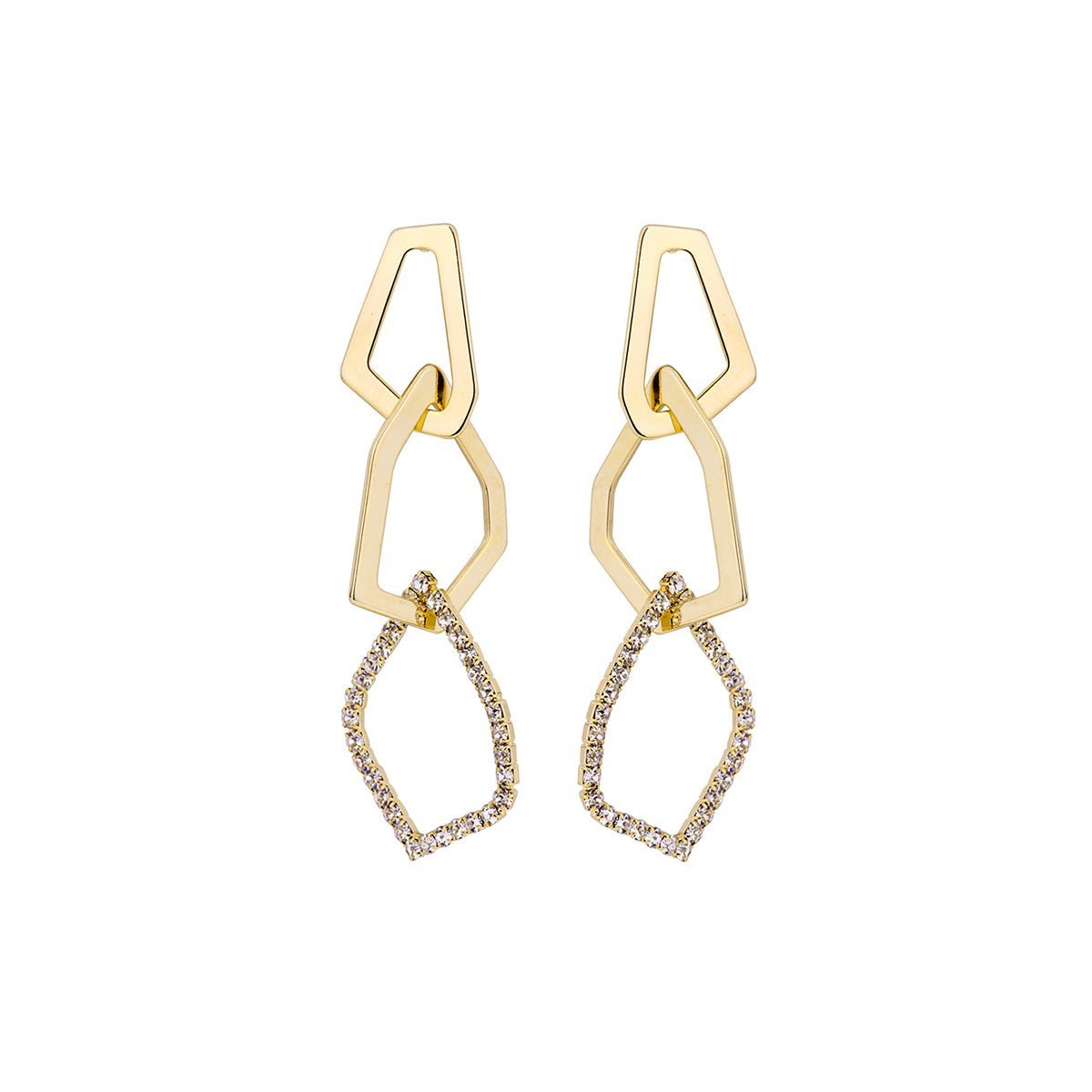 Space Links Gold Earrings-0