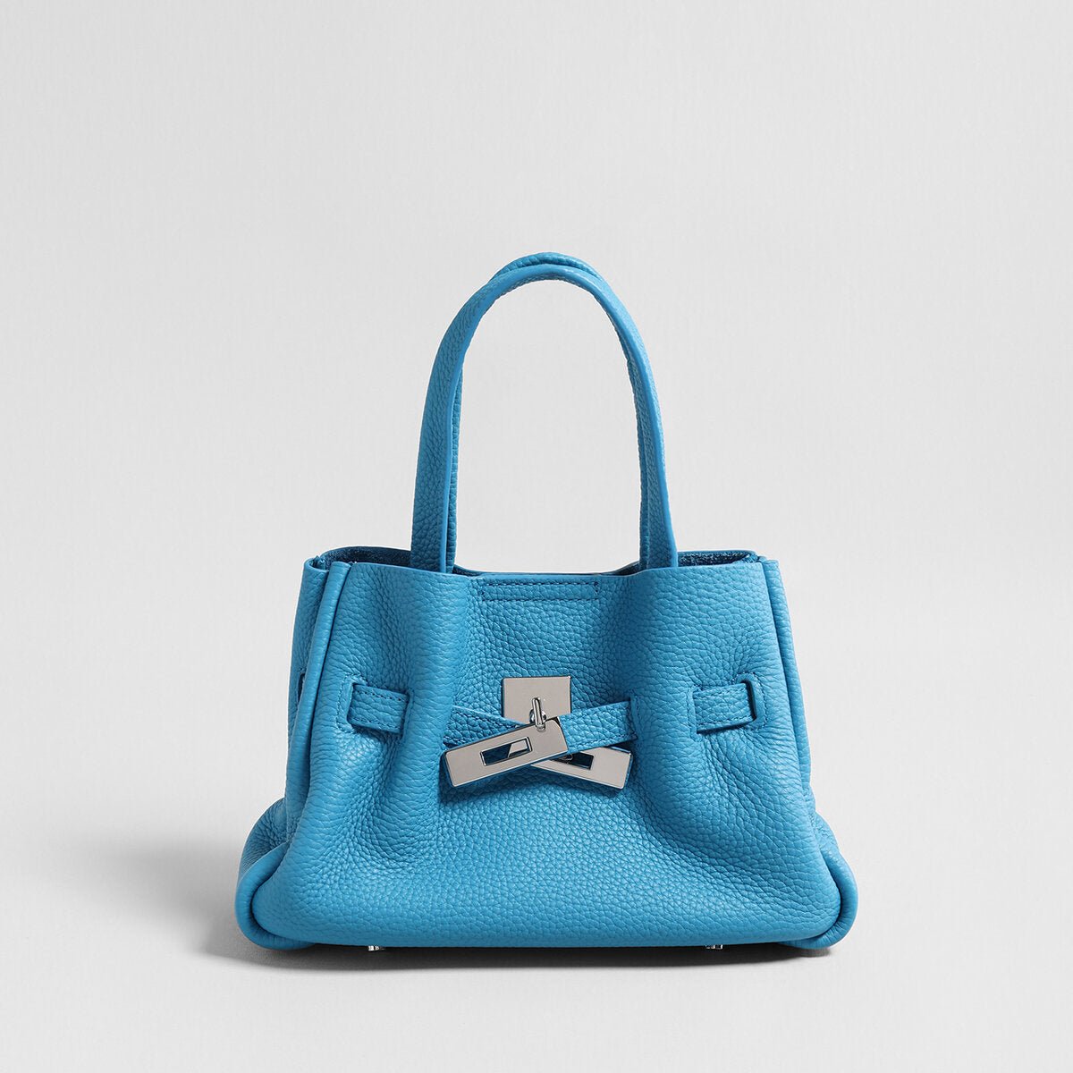 Togo Leather Structured Tote – Premium Handbag with Turn-Lock Belt & Dual Straps-1
