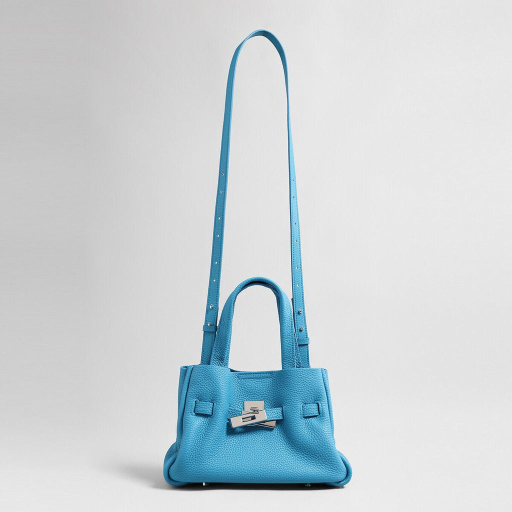 Togo Leather Structured Tote – Premium Handbag with Turn-Lock Belt & Dual Straps-3