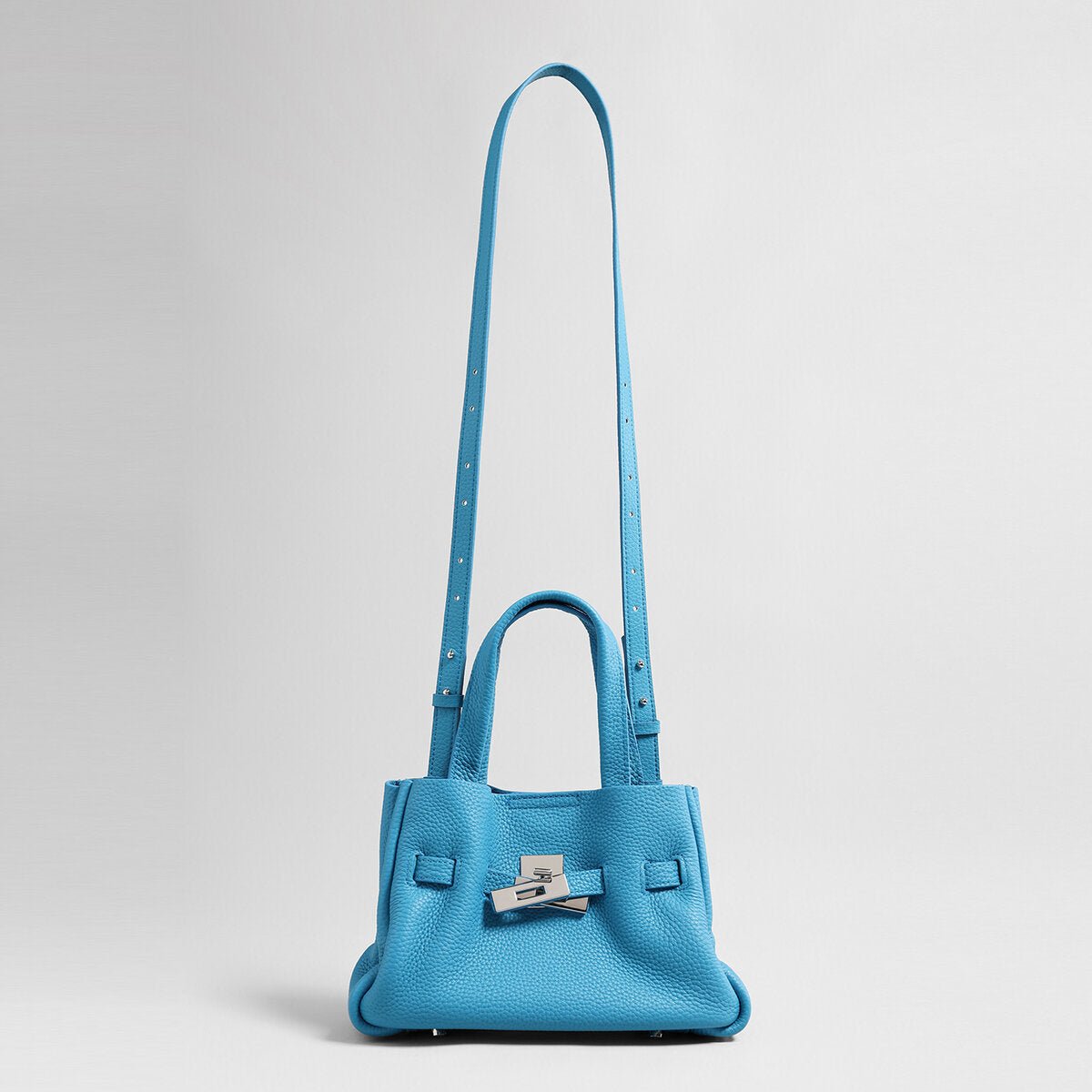 Togo Leather Structured Tote – Premium Handbag with Turn-Lock Belt & Dual Straps-3