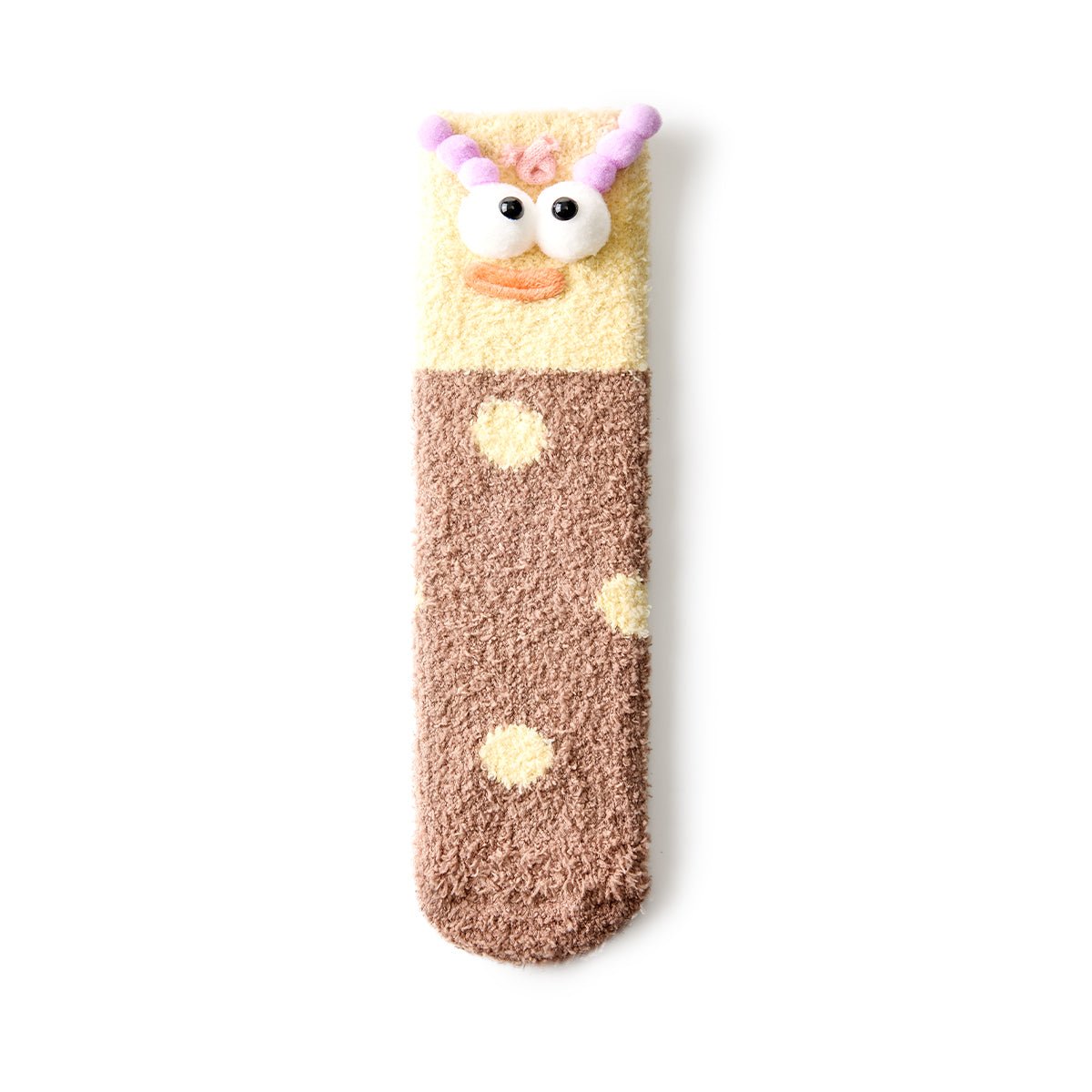 Women's 3D Monster Face Coral Velvet Mid-Calf Socks - 3 Pair Winter Set